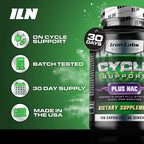 Iron Labs Nutrition: Cycle Support Plus NAC (N-Acetyl-L-Cysteine) - On Cycle Support Supplements for Men - N Acetyl L Cysteine and Milk Thistle (120 Capsules)