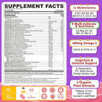 Nextdia Multivitamin Filled Gummies for Teen Boys Girls 12-17, 18, 19, Kids 10+ Multivitamin with Omega 3, Calcium + Magnesium + Zinc, Multi-Minerals for Adolescent 10-19S Brain, Bone, Energy, Immune