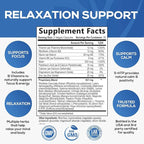 Stress Support Supplement - Extra Strength Ashwagandha, GABA, Magnesium, L-Theanine for Relief - Supports Mood & Focus - Naturally Calm, Unwind & Relax - Eases Tension & Nervousness - 120 Capsules