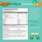 Amazing Grass Greens Blend Detox & Digest: Cleanse with Super Greens Powder, Beet Root Powder, Digestive Enzymes, Prebiotics & Probiotics, Clean Green, 30 Servings (Packaging May Vary)