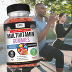 Kaya Naturals Adult Multi Vitamin Gummy, Biotin, Vitamin A, B-12, C & E, Including Zinc, Folic Acid, Strawberry Flavor - Gluten-Free Multivitamins Sweet Adult Gummies (Pack of 2)