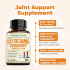 Turmeric Curcumin with Black Pepper Extract & Glucosamine Chondroitin MSM Joint Support Supplement