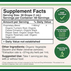 Turmeric Curcumin with Black Pepper Drops - Organic Turmeric Supplement Drops 1,180mg - 2FL OZ, 60 Servings (with Black Pepper Seed, Ginger, Rosemary, and Sage) for Joint Support by Double Wood