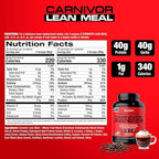 MuscleMeds CARNIVOR Lean Meal Whole Food Meal Replacement Shake, MRE, Beef Protein Isolate, White Potato, Sweet Potato, 40g Protein, 40 g Carbs, Lactose Free, Sugar Free, Mocha Latte 20 Servings