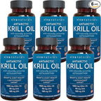 Viva Naturals Antarctic Krill Oil 1250 mg, Omega 3 EPA DHA and Astaxanthin, Joint Support and Brain Supplement with Antioxidant Properties, No Fishy Aftertaste (Pack of 6)