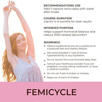 FEMICYCLE Herbal Supplement for Women – PMS, Hormonal & Menstrual Cycle Support – Lodh Tree, Ashoka, Asparagus, Licorice & Turmeric – Period Wellness Formula – 120 Vegan Capsules