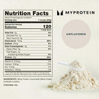 Myprotein Impact Whey Protein Powder, 2.2 Lbs (33 Servings) Unflavored, 22g Protein & 5g BCAA Per Serving, Protein Shake for Superior Performance, Muscle Strength & Recovery, Gluten Free
