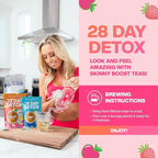 Skinny Boost Detox Tea Kit Slimming Tea for Weight, Metabolism, Energy, Bloating & Colon Cleanse – Green Tea, Herbal, Vegan, Keto, Non-GMO, Sugar-Free-4 PACK –1 Daytime (28 Bags) + 1 Evening -(14 Bags)