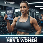 Creatine Gummies 5000mg, 30 Servings Creatine Monohydrate Gummies - Third-Party Tested Creatine for Women, Blueberry Flavor Creatine for Men, Muscle Growth, Strength, and Recovery - Pack of 1