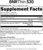 BNRThin S30, Lactobacillus Gasseri BNR17, 10 Billion CFU Guaranteed, 90 Capsules (90 Serving, 3 Packs of 30)