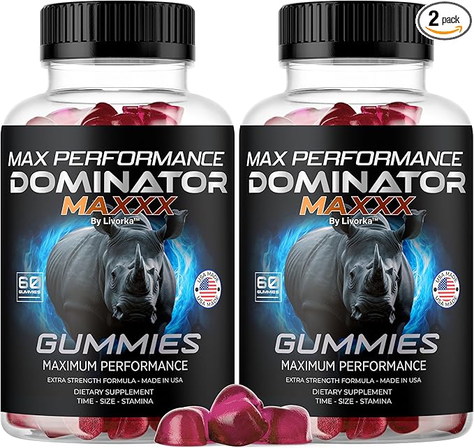 (2 Pack) Dominator Maxx Gummies for Men - Dominator Maxxx Natural Daily Nutrition Support Premium Advanced Formula Multivitamin Pills for Overall Health & Wellness, 120 Gummies for 2 Months