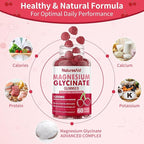 Natures Aid Magnesium Glycinate Gummies 1000mg - Sugar Free Magnesium Potassium Supplement with Vitamin D, B6, CoQ10 for Calm Mood & Sleep Support - 120 Cherry Gummies -2 Pack