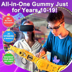 Multivitamin Filled Gummies for Teen Boys Girls 12-17, 18, 19, Kids 10+ Multivitamin with Omega 3, Calcium + Magnesium + Zinc, Multi-Minerals for Adolescent 10-19S Brain, Bone, Energy, Immune, 2Pack