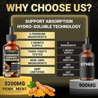 6in1 Liquid Turmeric Ceylon Cinnamon Berberine Ginger Bitter Melon & Black Pepper – Turmeric Supplement Drops – 1 FL OZ – 60 Servings
