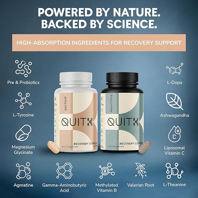 Withdrawal and Detox Support 90 Day Recovery Complex – Sleep, Energy, Stress, Mood, & Craving Support – Daily Supplement - Magnesium Glycinate, Ashwagandha, GABA, L-Theanine, Agmatine & More