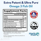 Arazo Nutrition Wild Caught Omega-3 Fish Oil Concentrate – 4,080mg per Serving – High EPA 1200mg & DHA 900mg – 90 Burpless Lemon Softgels