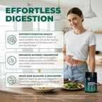 Premium Digestive Enzyme Pro Blend with Bromelain & Papaya Enzyme– Gas and Bloating Relief for Women and Men, Gut & Digestive Health Supplement – Gluten-Free – 60 Veg Capsules
