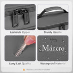 Mancro First Aid Bag Empty with Lockable Zipper, Dual Layers Pill Bottle Organizer Storage for Home, Medication Travel Bag for Pills, Vitamins, Emergency Supplies, Travel, Grey