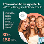 Inositol Plus Supplement for Women | Ovarian Health, Hormone Balance, Fertility, Ovulation | 40:1 Myo-Inositol D-Chiro & 12 Ingredients | Developed by Medical Doctor | 120 Capsules