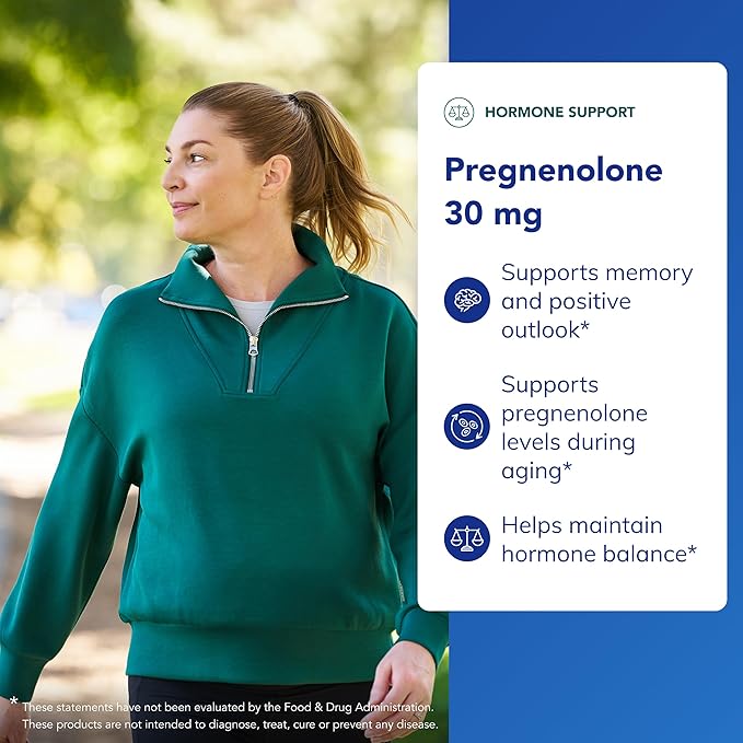Pure Encapsulations Pregnenolone - 30 mg - Hormone Support - Memory Support & Brain Supplement - Gluten Free & Vegan - 180 Capsules