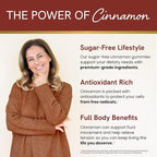 Sugar-Free Cinnamon Gummies 2000MG with Ceylon Cinnamon & Cassia Complex | Sugar-Free Lifestyle Supplement & Guilt-Free Apple Pie Flavor with Chromium | Vegan, Non-GMO, Gluten-Free | 60 Gummies