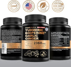 Extra Strength Turmeric Capsules - High-Absorption 2360 mg Curcumin Supplements, Non-GMO Blend for Digestive Comfort & Daily Support - Organic Turmeric Supplement with Black Pepper (240ct, Pack of 2)