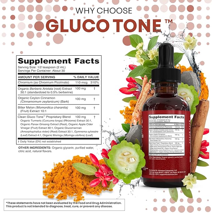 Organic Ceylon Cinnamon Berberine Liquid Drops Supplement with Bitter Melon Extract, Glucomannan, Gymnema, Chromium, Turmeric, Organic Panax Ginseng, Apple Cider Vinegar, Moringa Powder Vegetarian (2)