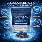 Inditropic Methylene Blue Gummies, 5mg Methylene BlueGummies for Men, Cognitive Support & Mental Focus, Boosts Cellular Energy, 99.9% Pure, Vegan, Non-GMO, 30 Gummies