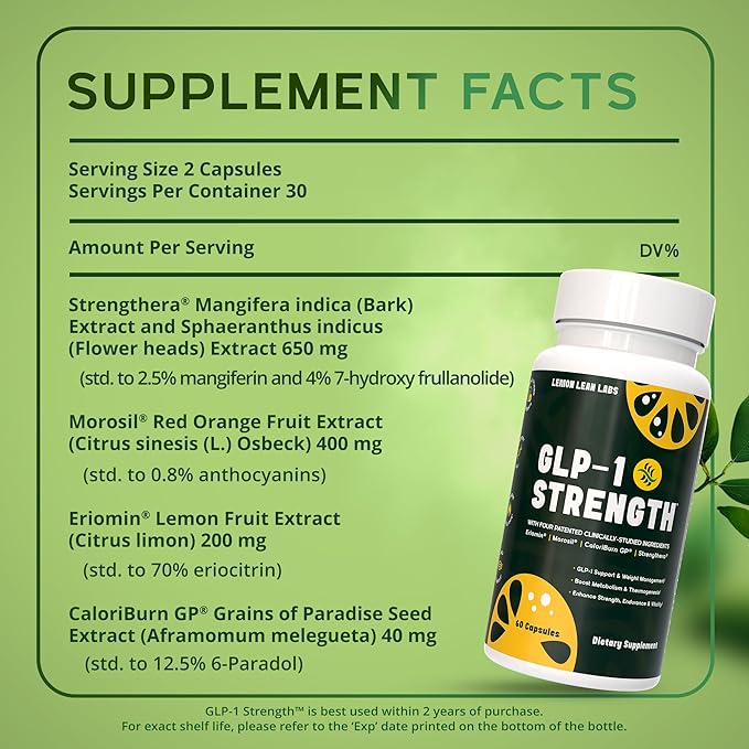 GLP-1 Supplement for Women & Men - Weight Management, Gut Health & Metabolism Support - Promotes Fat Burning & Lean Body Mass - Vegan, Gluten Free, Non-GMO - 60 Count