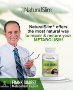 NaturalSlim Stress Relief Supplement - Stress Defender, High Cortisol Reducer, Control Cravings, Sleep & Metabolism Support with Vitamin B5 Pantothenic Acid & L Tyrosine - 180 Vegetable Capsules