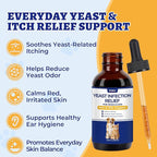 Wellix 120ml Yeast Infection Treatment for Dogs & Cats - Supports Itch,Allergy,Inflammation Relief & Immune Health - Natural Dog Ear Yeast Infection Treatment - Salmon Flavor