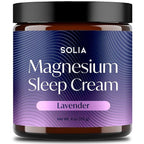 Solia Magnesium Sleep Cream, USA-Made Topical Magnesium Lotion for Sleep, Lavender Lotion for Feet, Nighttime Mag Oil Body Butter, Foot Cream, Relaxing Rub for Muscles, 4oz