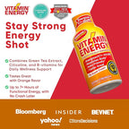 Vitamin Energy Immune+ Extra Strength Energy Shot Orange Burst 12 Pack, 260mg Natural Caffeine, B-Vitamins, Citicoline, Green Tea, Immunity & Focus Support, Zero Sugar, Gluten-Free 1.93 fl oz