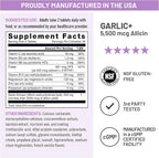 NatureWise Garlic Extract 5,500 mcg Allicin Supplement - Healthy Cholesterol & Blood Pressure Formula + Vitamins B & C - Vegan Tablets w/Enteric Coating, Non-GMO, Gluten-Free, 60 Count [30-Day Supply]