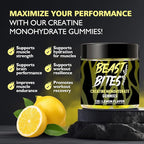 Creatine Monohydrate Gummies 5000mg (135 Count)-Lemon Flavor.