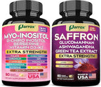 Myo-Inositol + Saffron – Hormonal Balance & Metabolic Support with D-Chiro, DIM, Berberine & Ashwagandha + 6-in-1 Saffron Blend with Lutein, Zeaxanthin, Green Tea & Glucomannan