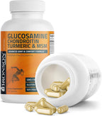 Bronson Glucosamine Chondroitin Turmeric & MSM Advanced Joint & Cartilage Formula, Supports Healthy Joints, Mobility & Cartilage - Non-GMO, 180 Capsules