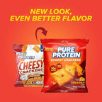 Pure Protein Cheesy Crackers,Cheddar,High Protein Snack,10G-Protein,1.06 Oz,(Pack of 24)