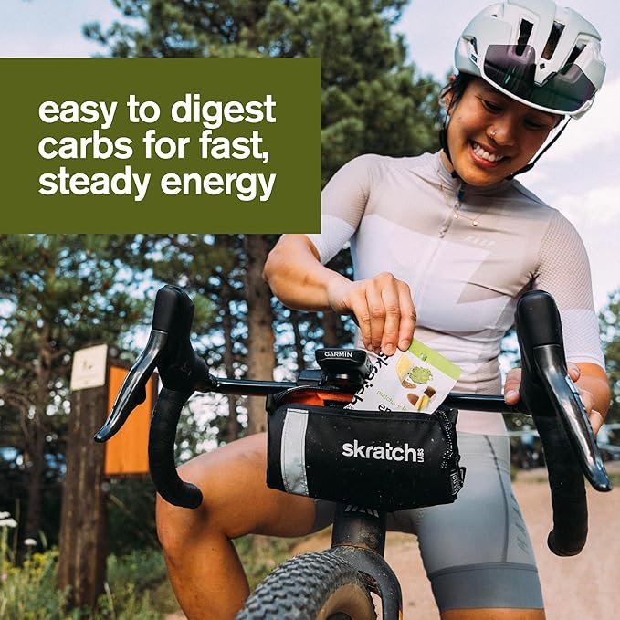 Skratch Labs Energy Chews | Gummies for Running, Cycling, and Sports Performance | Gel Alternative | Matcha + Lemon (10 Pack) | Gluten Free, Vegan