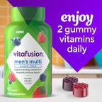 Vitafusion Sugar Free Men’s Multi Daily Gummy Multivitamins, Supports Energy Metabolism, Muscle and Immune Health (1), Mixed Berry Flavors, (Pack of 2)