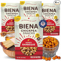 BIENA Chickpea Snacks - Crunchy Roasted Chickpeas - High Fiber Protein Snacks for Adults and Kids - 4-Pack, 5 Ounce Bags - Barbecue