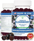Lunakai USA Made Black Sambucus Elderberry Gummies for Adults & Kids with Vitamin C & Zinc - Immune Support, Antioxidants, Non-GMO, 60 Gummies