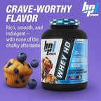 BPI Sports Whey HD Ultra Premium Protein Powder Isolate | Workout Whey Protein Powder for Men & Women for Muscle Gain | Milk Protein Concentrates | Blueberry Muffin, 4.07 Pound