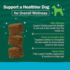 Petnc Dog Skin and Coat Supplement (60 Chewables), With Omega 3, EPA & DHA, Promotes Healthy Skin & Glossy Coat, For Dogs 18 Weeks & Older, Liver Flavor
