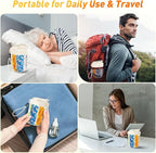 Pill Dispenser with 7 Large Compartments - Portable Pill Organizer for Travel, Anti-Mix Design & Wide Opening Design, Easy Access to Vitamin Dispenser, Includes 20 Blank Stickers (White)