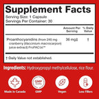 Szio+ Utiva Cranberry PACs – Clinically Studied Ingredients 36mg PACs Extract - UTI Prevention for Women - Urinary Tract Health – Cranberry Supplement Pills for Bladder Health, 30 Vegi Capsules
