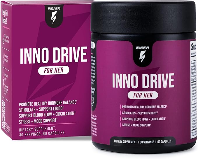 InnoSupps Inno Drive for Her, Women’s Healthy Hormone Balance Support, Supports Libido, Boost Intimacy, Energy, Mood, Weight, & Immune Support Supplement - 60 Capsules, 30 Servings