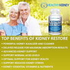 Kidney Cleanse Detox & Repair - Formulated by Kidney Health Expert Living w/Transplant - US Made Kidneys Support Supplement, Detox, Flush - Renal Vitamins 60 Capsules