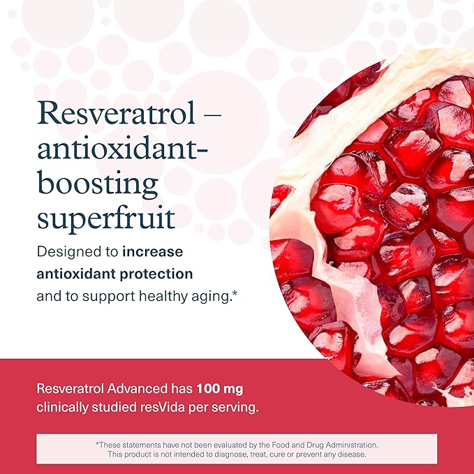 Youtheory Resveratrol Advanced Antioxidant Formula - Premium Antioxidant Supplement with Super-Fruit Blend - Contains ResVida - Dairy, Soy & Gluten Free - 160 Tablets