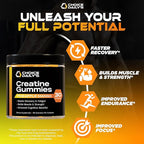 Creatine Gummies - 90 Vegan Friendly Chews - USA Made - Boosts Recovery - Builds Muscle - Enhanced Cognitive Benefits (Large, Pineapple Mango)